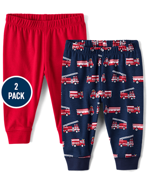 Baby Boys Fire Truck Pants 2-Pack