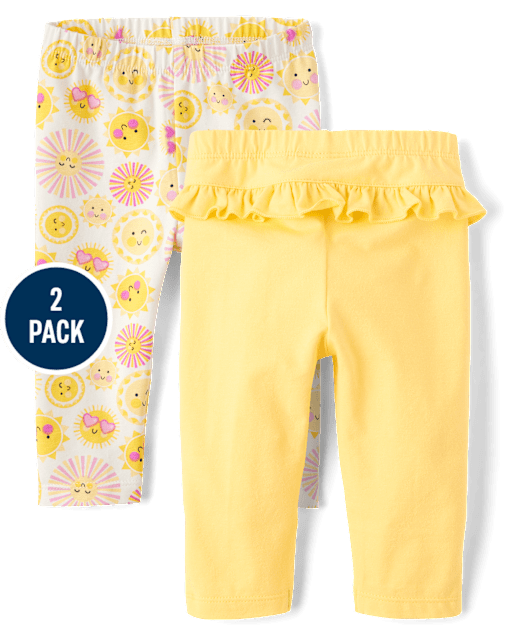 Baby Girls Sun Ruffle Leggings 2-Pack