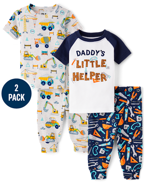 bébé et tout-petit, garçon Construction Snug Fit coton Pyjama 2-Pack