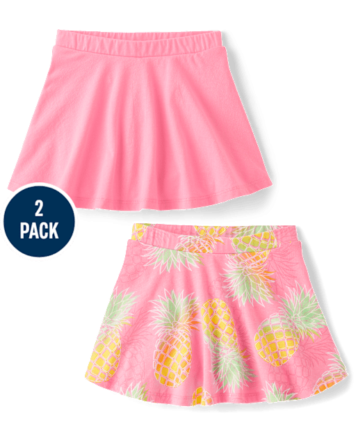Lot de 2 jupes-shorts imprimées pour petites filles