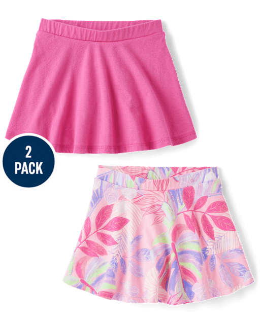 Lot de 2 jupes-shorts imprimées pour petites filles
