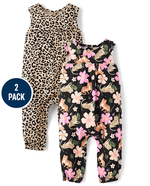 Baby Girls Leopard Romper 2-Pack