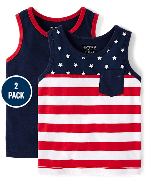 Baby And Toddler Boys Americana Tank Top 2-Pack