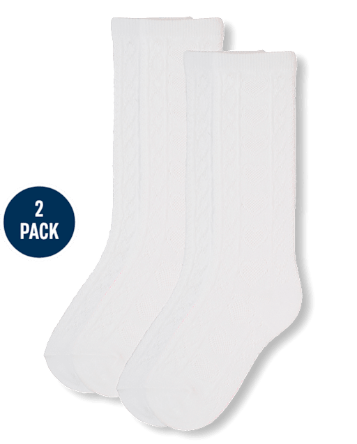 Girls Heart Pointelle Knee Socks 2-Pack