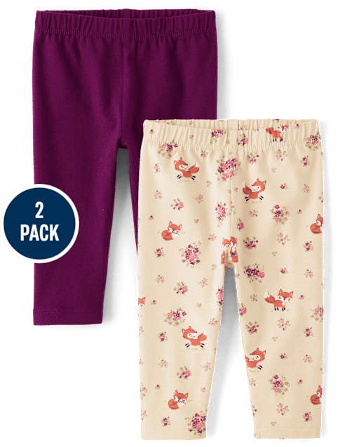 Lot de 2 leggings renard pour bébé fille
