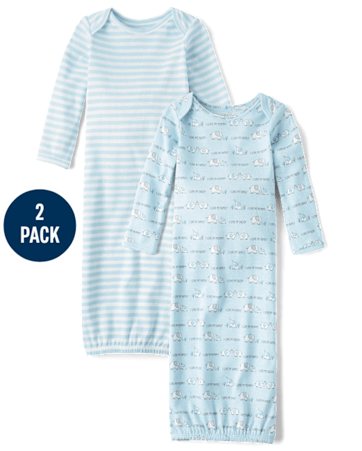Baby Boys Striped Sleeper Gown 2-Pack