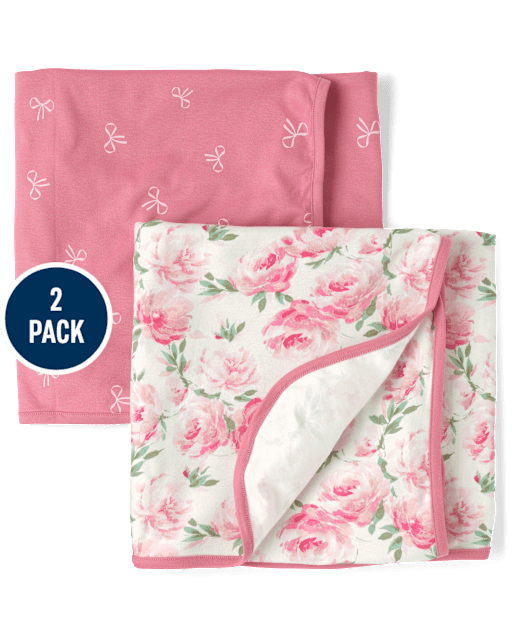 Baby Girls Floral Swaddle Blanket 2-Pack