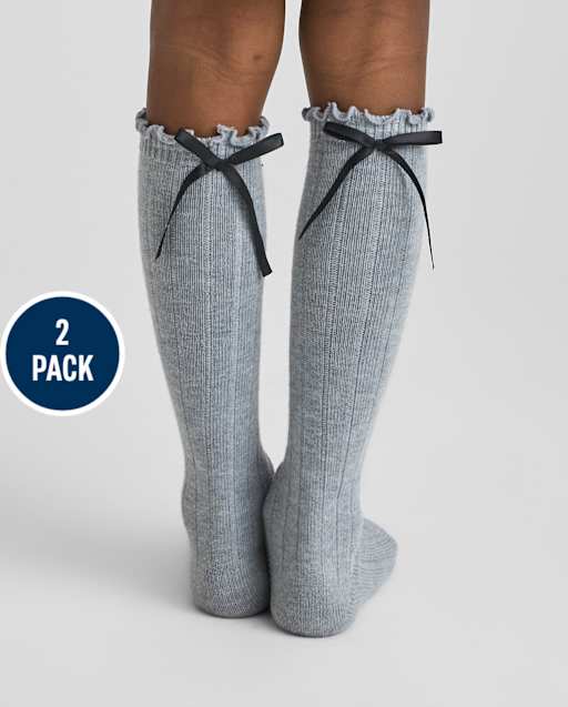 Girls Bow Boot Socks 2-Pack