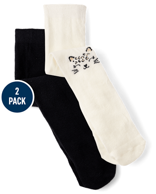 Baby Girls Cat Tights 2-Pack