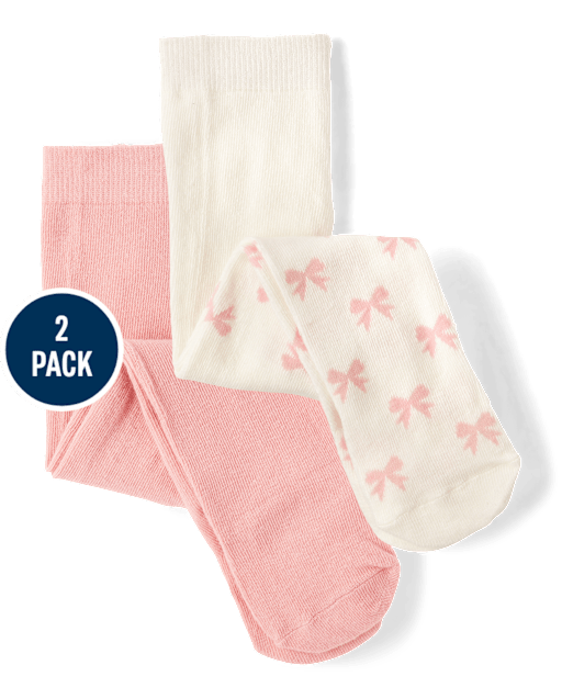Baby Girls Bow Tights 2-Pack