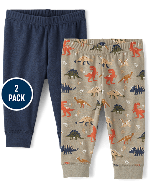 Baby Boys Dino Pants 2-Pack
