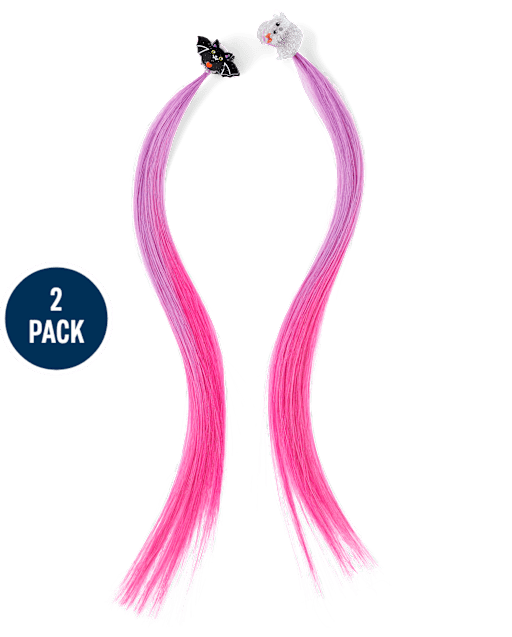 Girls Halloween Faux Hair Extension Hair Clips 2-Pack