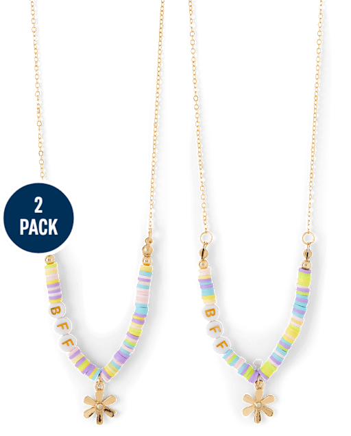 Girls Floral BFF Necklace 2-Pack
