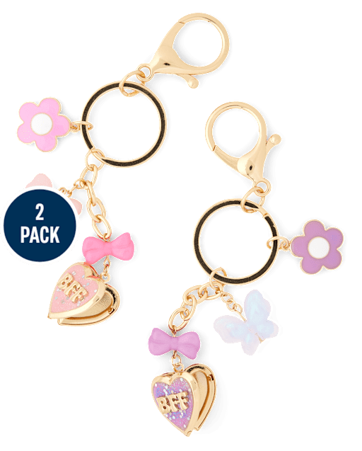 Lot de 2 porte-clés à breloques BFF pour filles