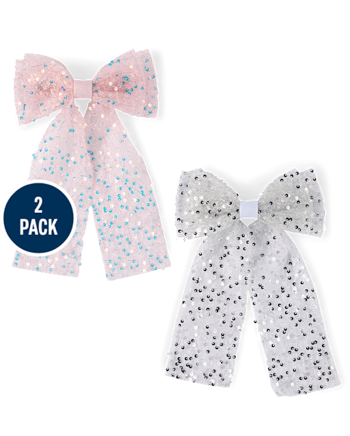 Girls Sequin Bow Hair Clip 2-Pack