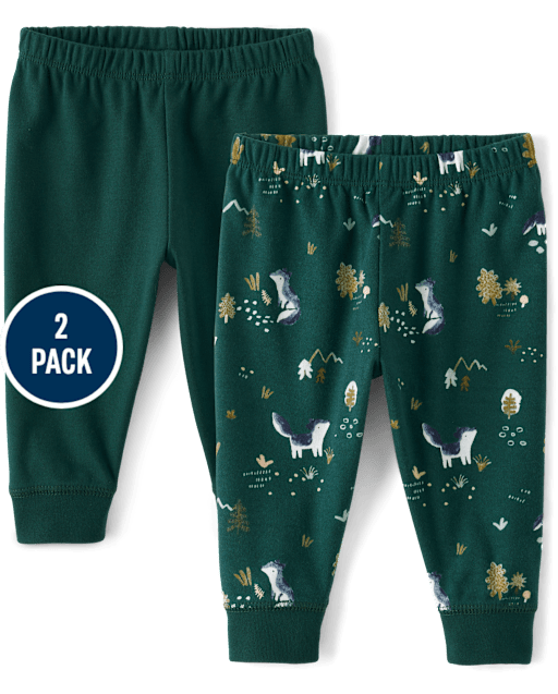 Baby Boys Wolf Pants 2-Pack