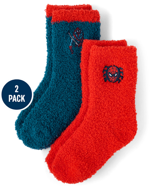 Boys Spider-Man™ Embroidered Cozy Socks 2-Pack