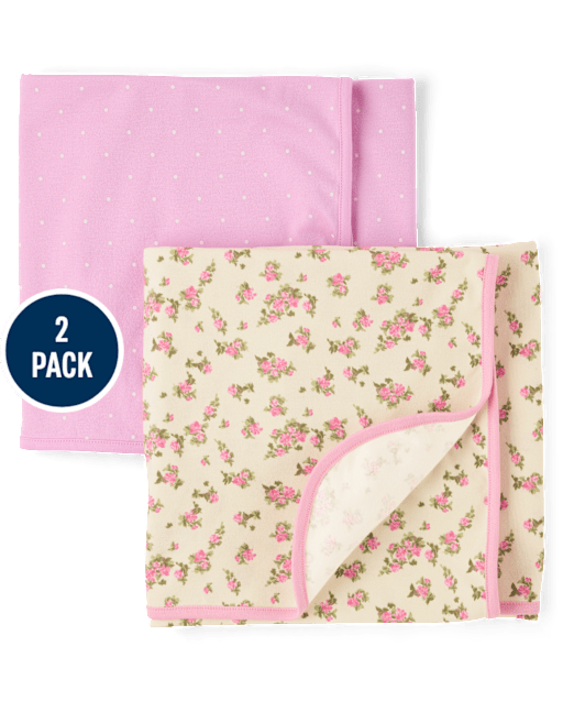 Baby Girls Floral Swaddle Blanket 2-Pack