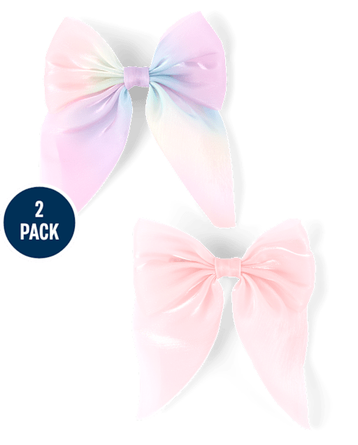Lot de 2 pinces à cheveux à nœud scintillant pour filles