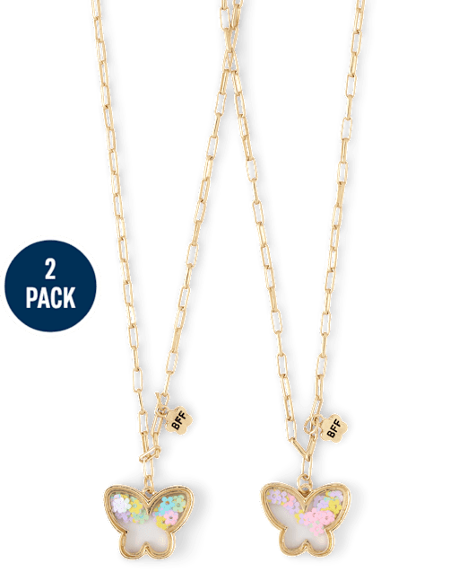 Colliers papillon tremblants pour meilleures amies (lot de 2)