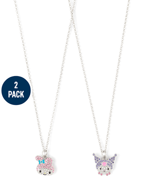 Girls Hello Kitty And Friendsâ¢ Pave Necklace 2-Pack