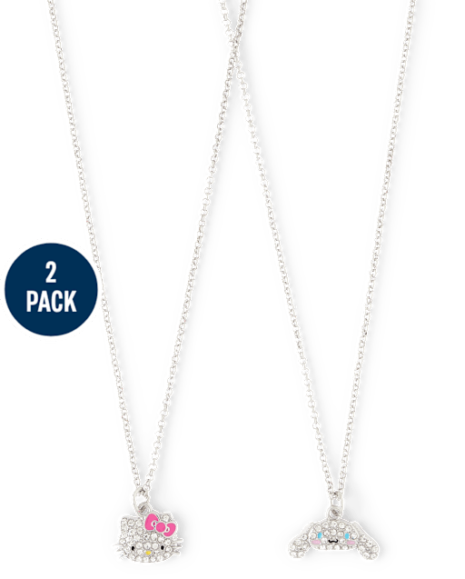 Girls Hello Kitty And Friendsâ¢ Pave Necklace 2-Pack