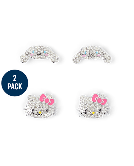 Girls Hello Kitty And Friendsâ¢ Pave Earrings 2-Pack