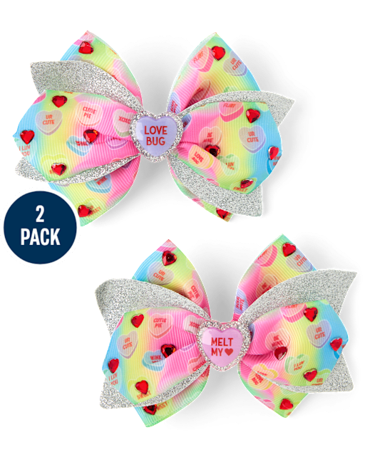 Girls SweetheartsÂ® Bow Hair Clip 2-Pack