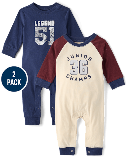 Baby Boys Varsity Romper 2-Pack