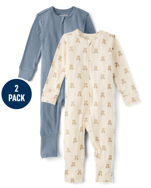 Baby Boys Bear Sleep And Play 2-Pack - Super Soft