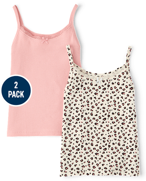 Girls Leopard Cami 2-Pack