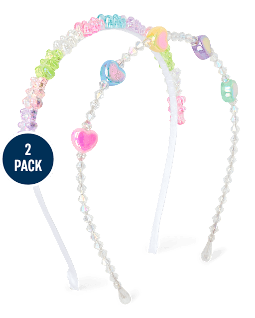 Girls Iridescent Beaded Headband 2-Pack