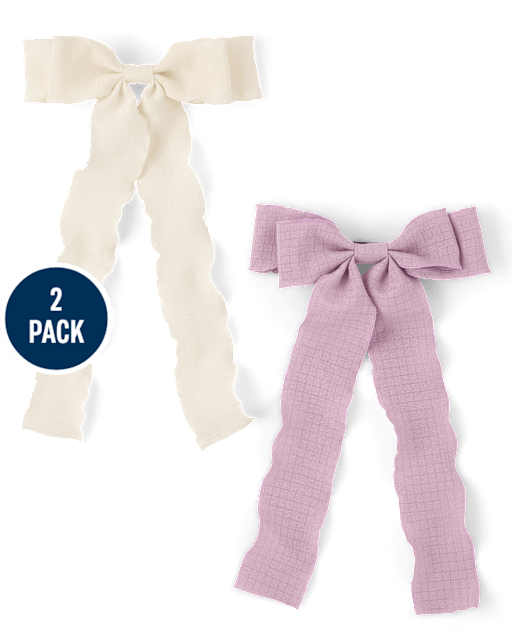 Girls Bow Ribbon Hair Clip 2-Pack