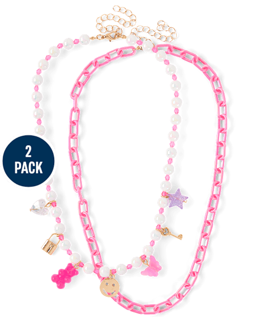 Girls Chain Charm Necklace 2-Pack