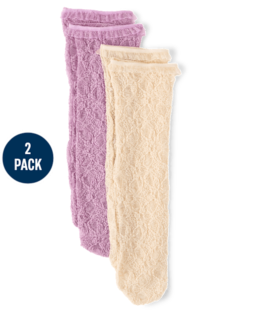 Girls Lace Boot Socks 2-Pack