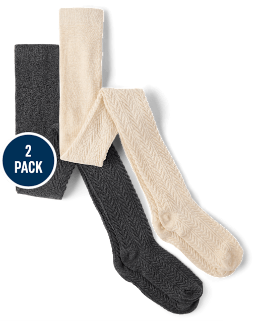 Girls Pointelle Tights 2-Pack