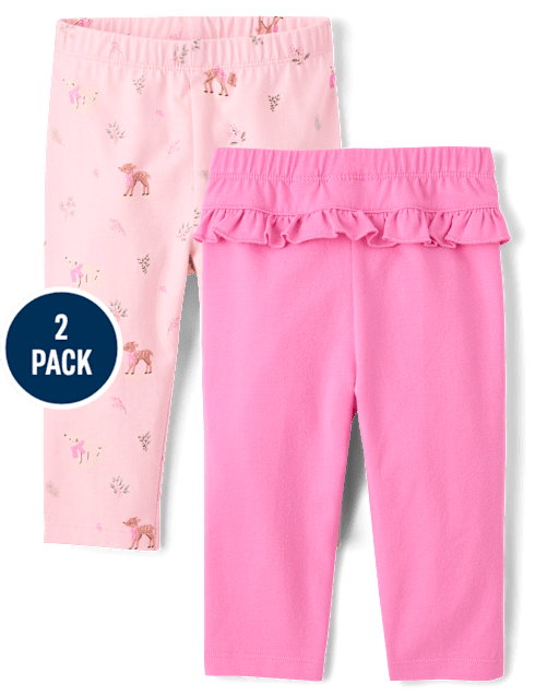 Baby Girls Winter Ruffle Leggings 2-Pack
