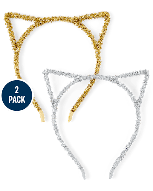 Girls Tinsel Cat Ear Headband 2-Pack