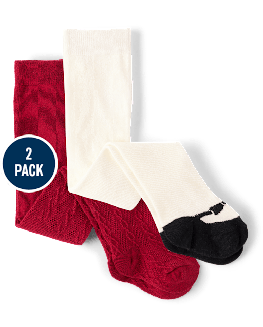 Baby Girls Shoe Tights 2-Pack