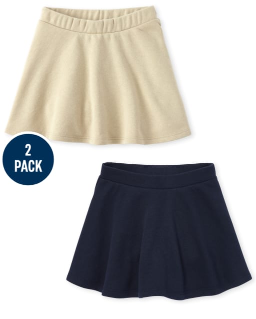 Toddler Girls Uniform French Terry Skort 2-Pack
