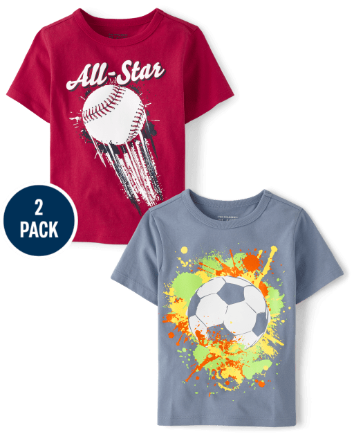 Baby And Toddler Boys Sports Graphic Tee 2-Pack
