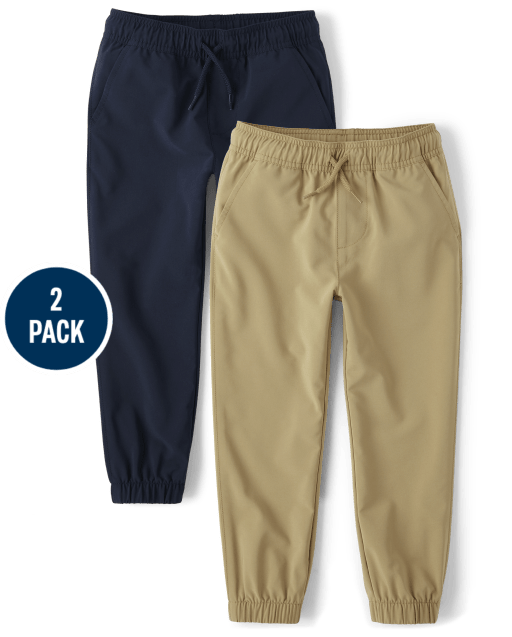 Lot de 2 pantalons de jogging à enfiler à séchage rapide pour garçon