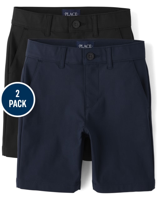 Boys Uniform Quick Dry Chino Shorts 2-Pack