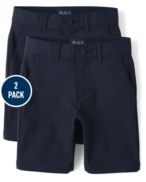 Boys Uniform Quick Dry Chino Shorts 2-Pack