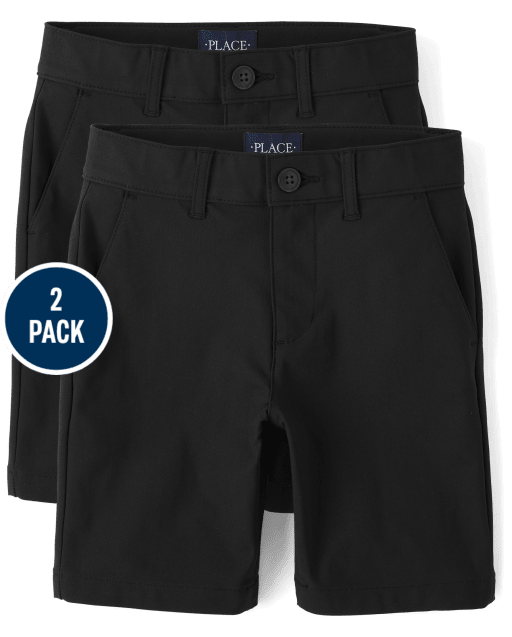 Boys Uniform Quick Dry Chino Shorts 2-Pack