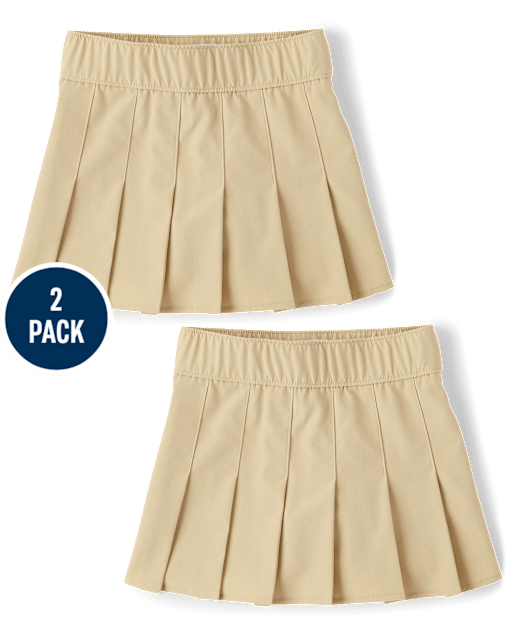 Girls Uniform Quick Dry Pleated Skort 2-Pack