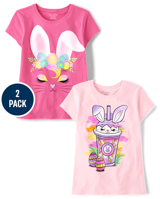 Girls Easter Graphic Tee 2-Pack