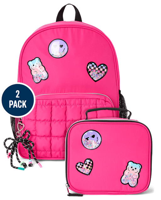 Girls Shakey Icon Patch Backpack 2-Piece Set