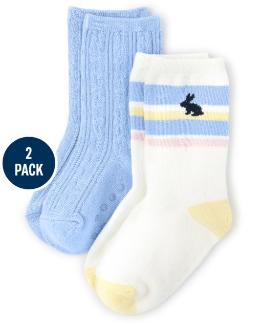 Boys Bunny Crew Socks 2-Pack - Spring Celebrations