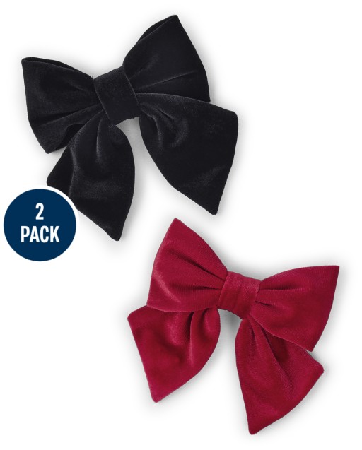 Girls Bow Hair Clips 2-Pack - Holiday Traditions